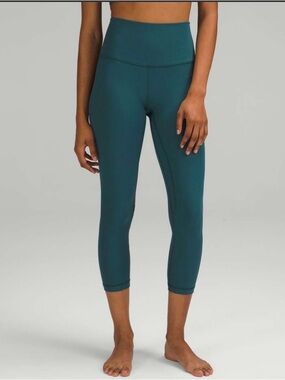 Lululemon Align Ribbed High-Rise Crop 23" Green Jasper size 6